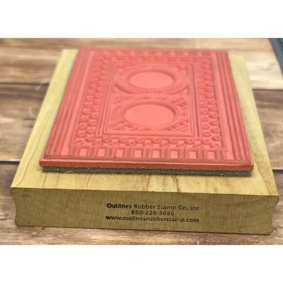 VERY RARE OUTLINES RUBBER STAMP CO I587 WOOD MOUNTED - Picture 2 of 4